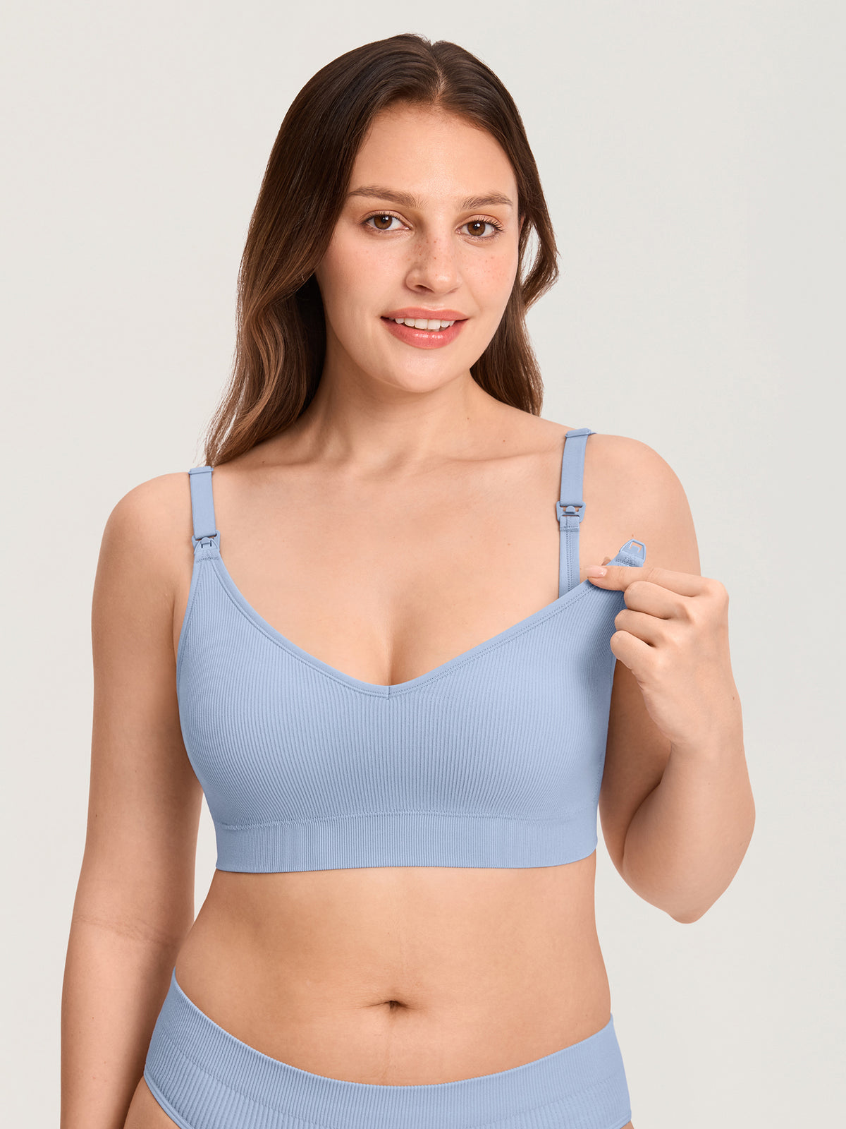 Leakproof Fixed Cup Ribbed Nursing Bra