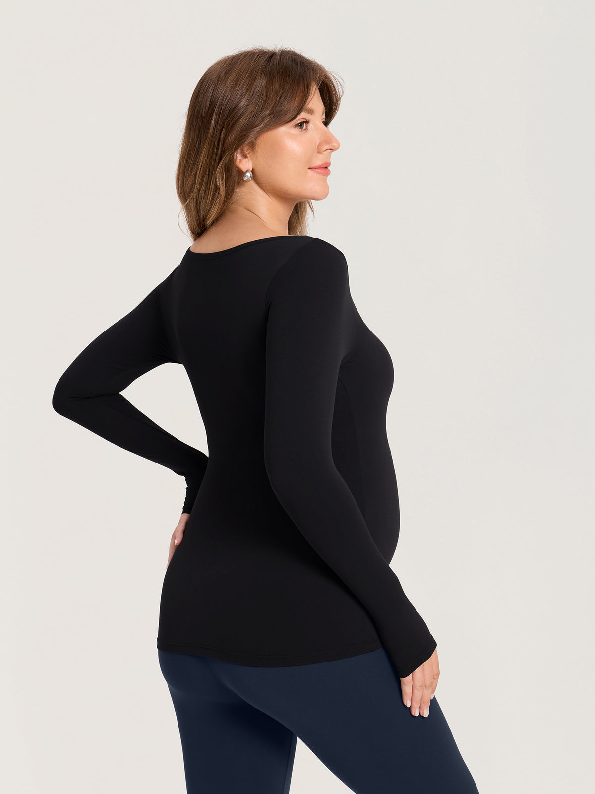 AirSofta Boatneck Maternity Top - Long Sleeves